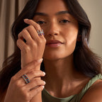 Clogau® Celebration Sterling Silver Crown Ring with London Blue & White Topaz