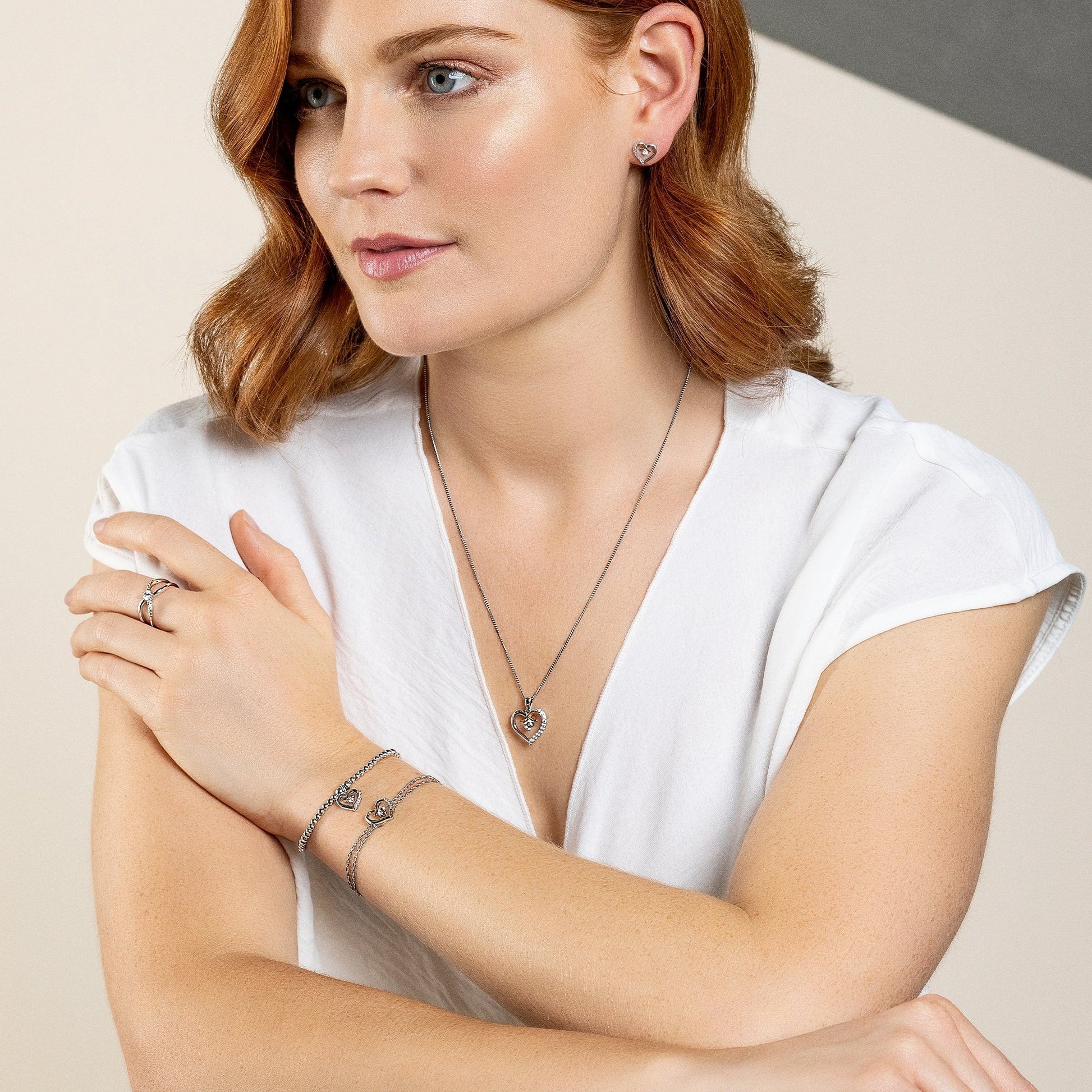 Clogau® Forever Yours Sterling Silver Kiss Ring with Topaz
