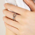 Clogau® Forever Yours Sterling Silver Kiss Ring with Topaz