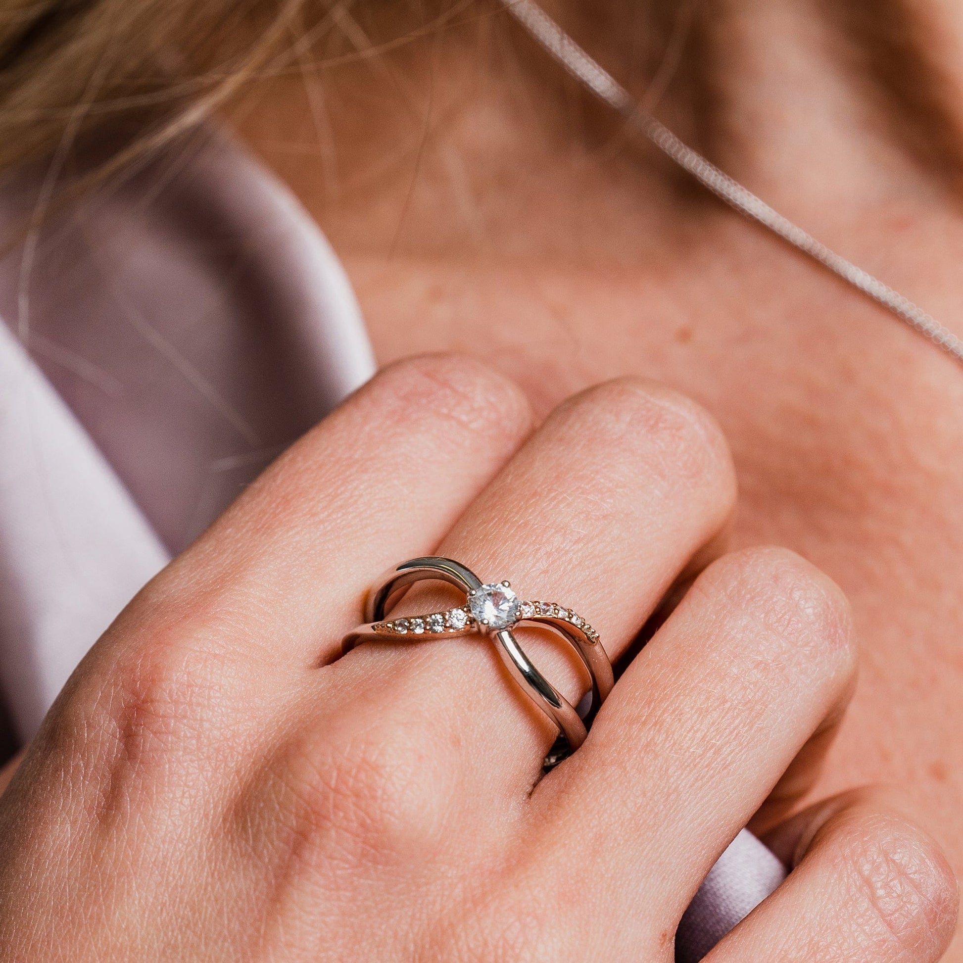 Clogau® Forever Yours Sterling Silver Kiss Ring with Topaz