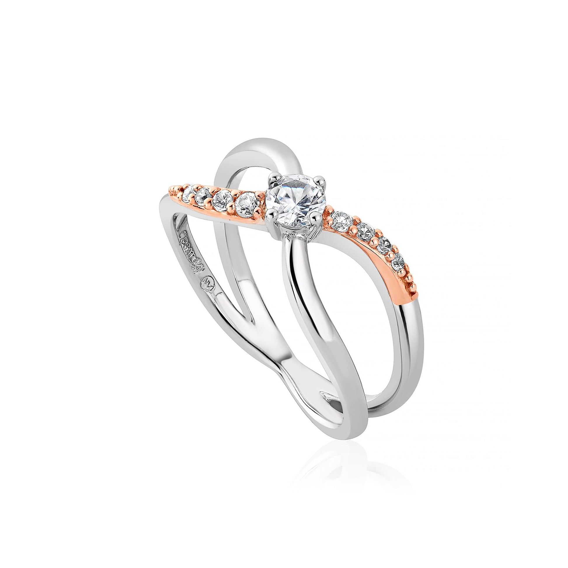 Clogau® Forever Yours Sterling Silver Kiss Ring with Topaz