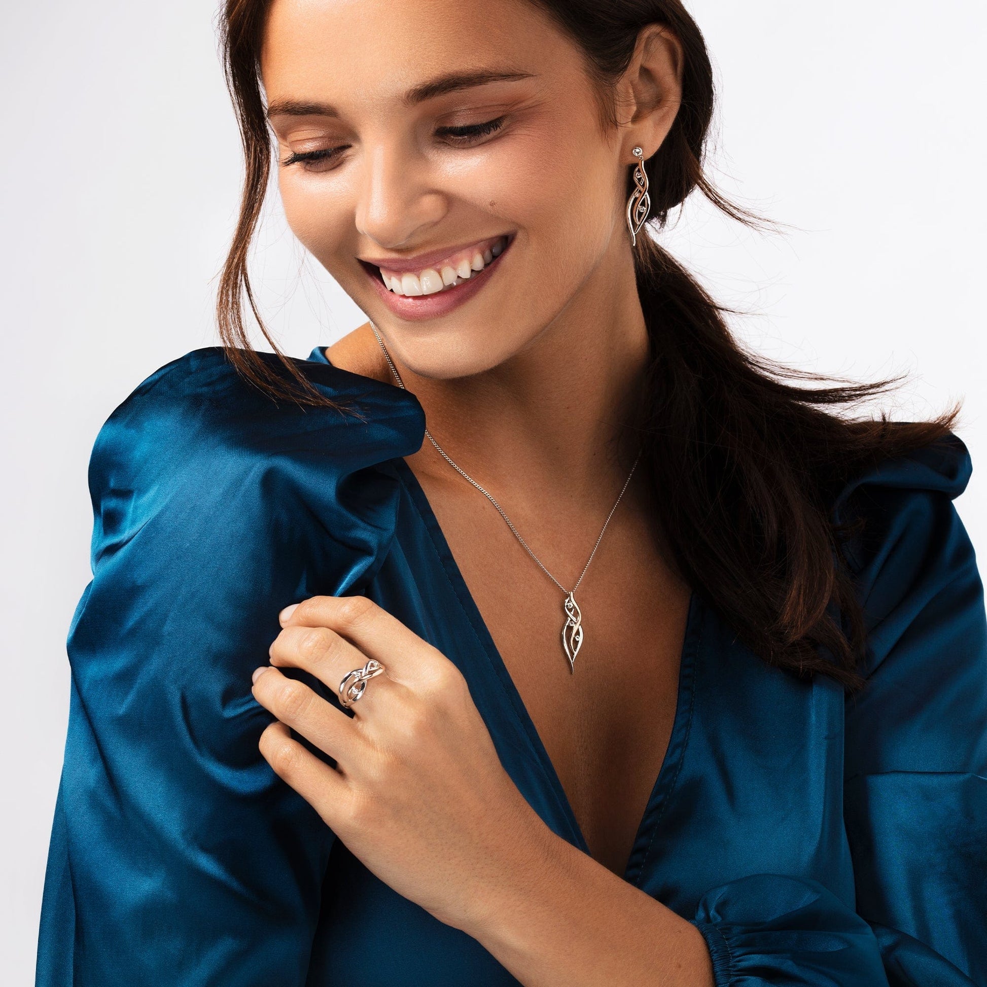 Clogau® Nature's Wonder Sterling Silver Waterfall Pendant with Topaz