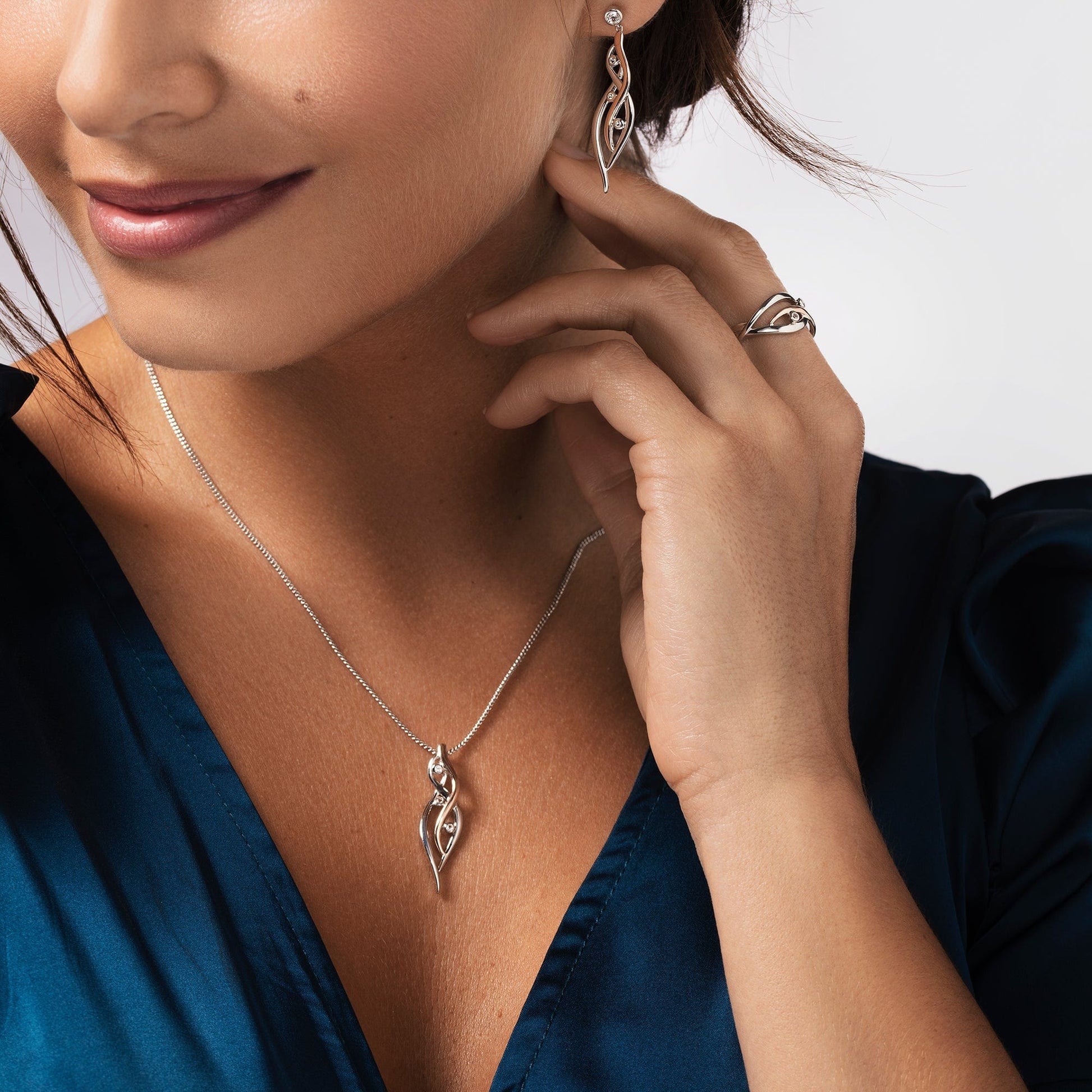 Clogau® Nature's Wonder Sterling Silver Waterfall Pendant with Topaz