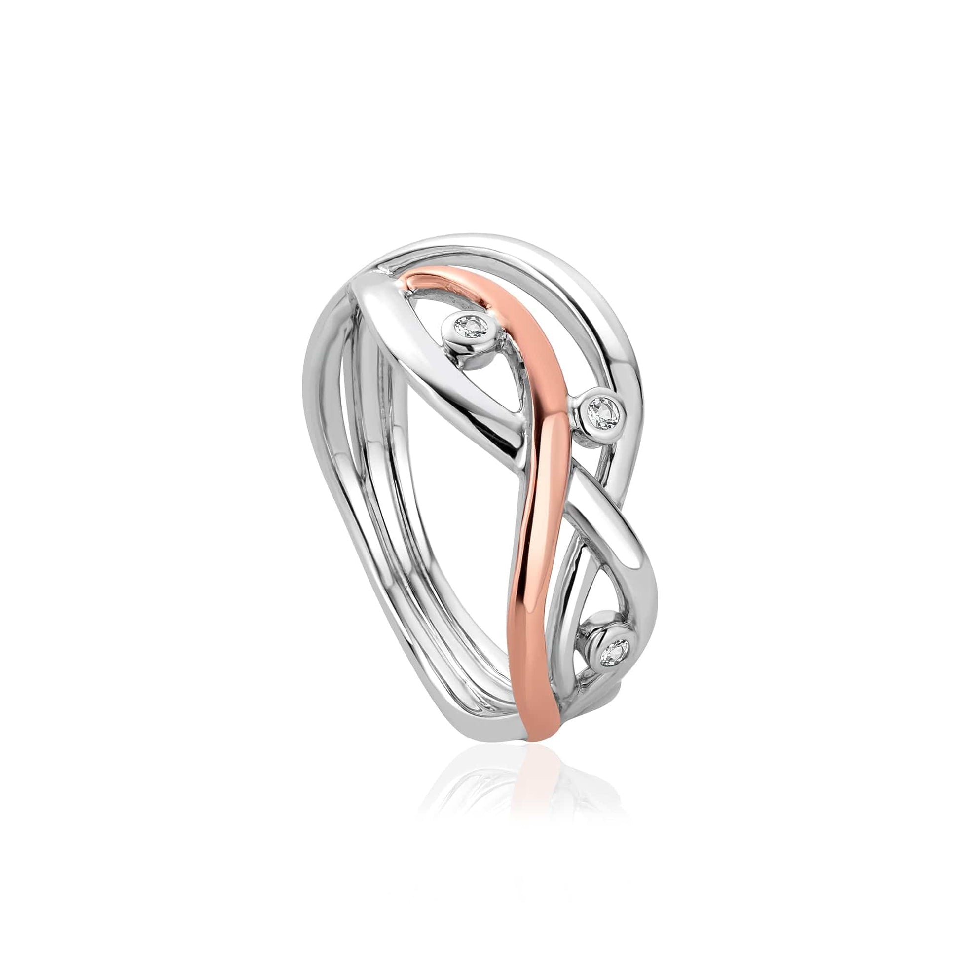 Clogau® Nature's Wonder Sterling Silver Waterfall Ring with Topaz