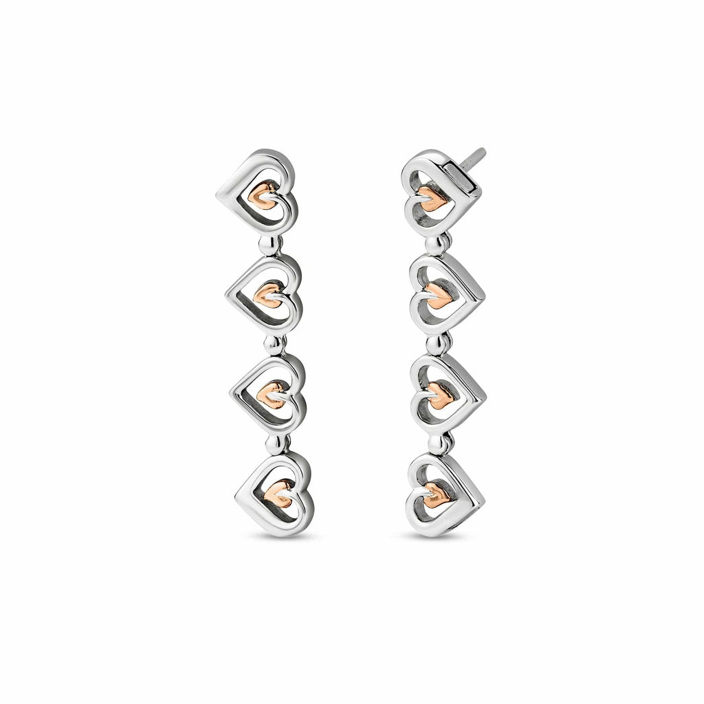 Clogau® Tree of Life® Sterling Silver Heart Drop-Stud Earrings