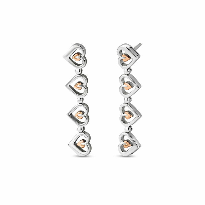 Clogau® Tree of Life® Sterling Silver Heart Drop-Stud Earrings