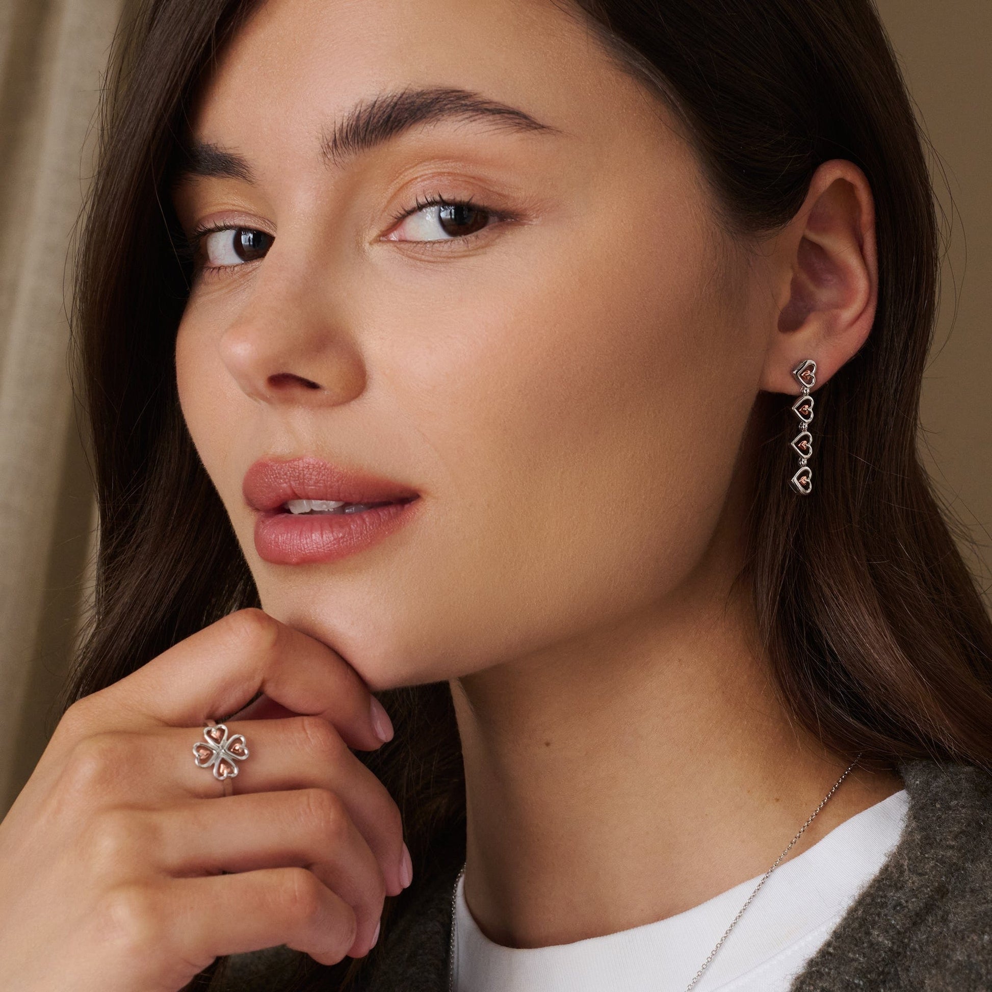 Clogau® Tree of Life® Sterling Silver Heart Drop-Stud Earrings