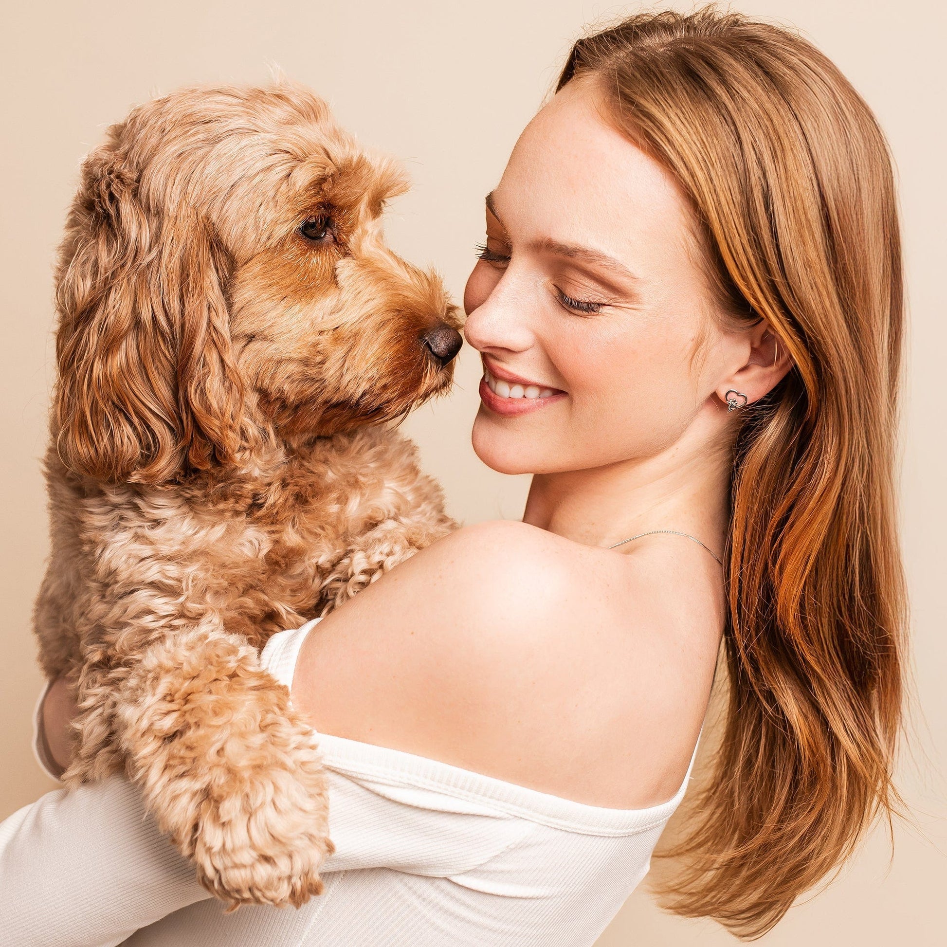 Clogau® Paw Prints Sterling Silver Heart Stud Earrings with Topaz