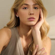 Load image into Gallery viewer, Clogau® Paw Prints Sterling Silver Heart Stud Earrings with Topaz
