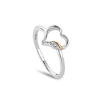 Clogau® Past Present Future® Sterling Silver Heart Ring with Topaz