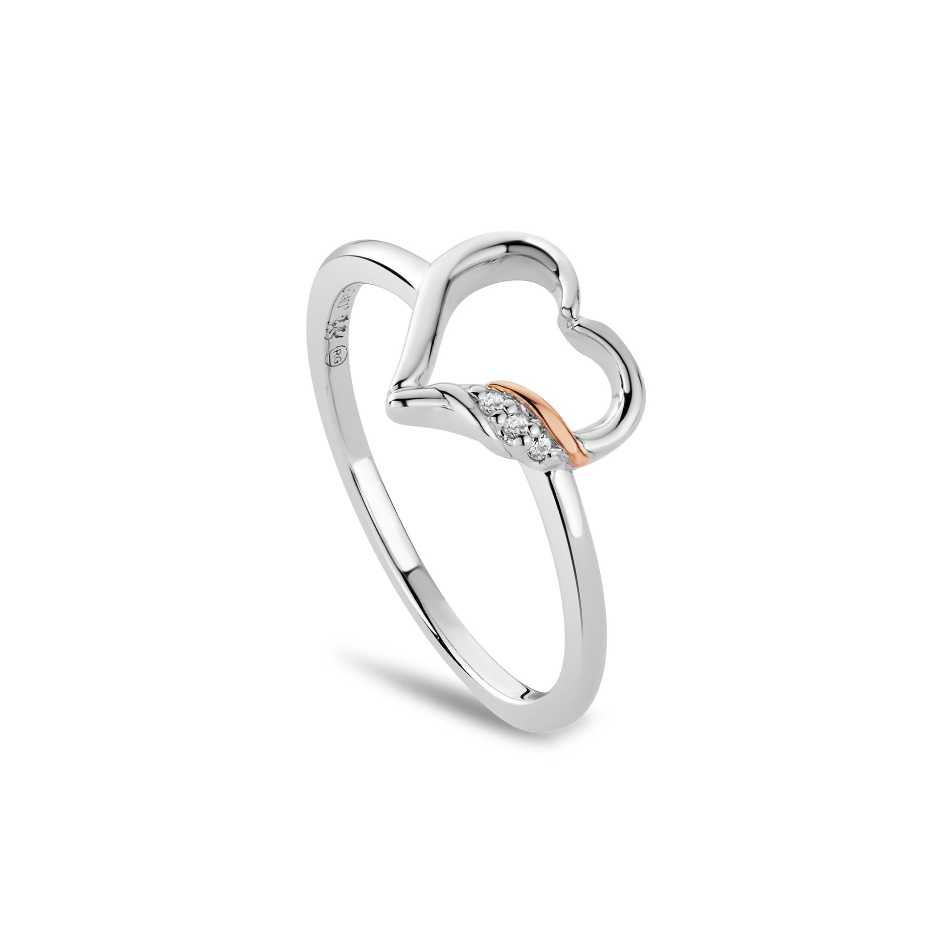 Clogau® Past Present Future® Sterling Silver Heart Ring with Topaz