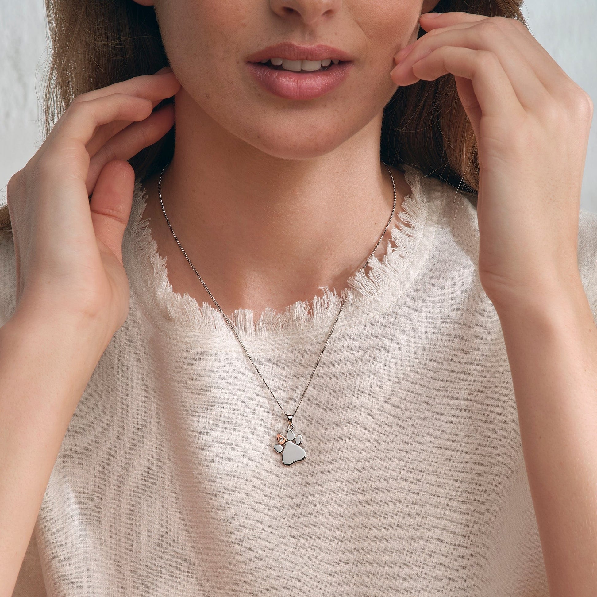 Clogau® Paw Prints Sterling Silver Pendant with Topaz