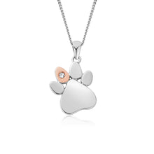 Load image into Gallery viewer, Clogau® Paw Prints on My Heart Silver Pendant

