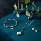 Clogau® Paw Prints Sterling Silver Stud Earrings with Topaz