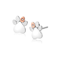 Load image into Gallery viewer, Clogau® Paw Prints on My Heart Stud Earrings
