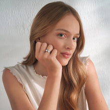 Load image into Gallery viewer, Clogau® Paw Prints Sterling Silver Stacking Ring with Topaz
