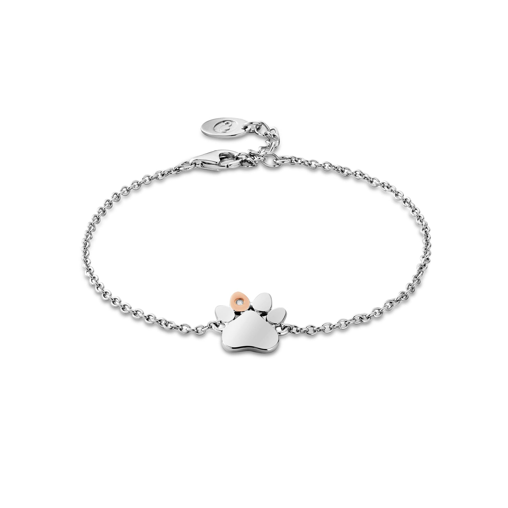Clogau® Paw Prints Sterling Silver Single-Paw Bracelet with Topaz