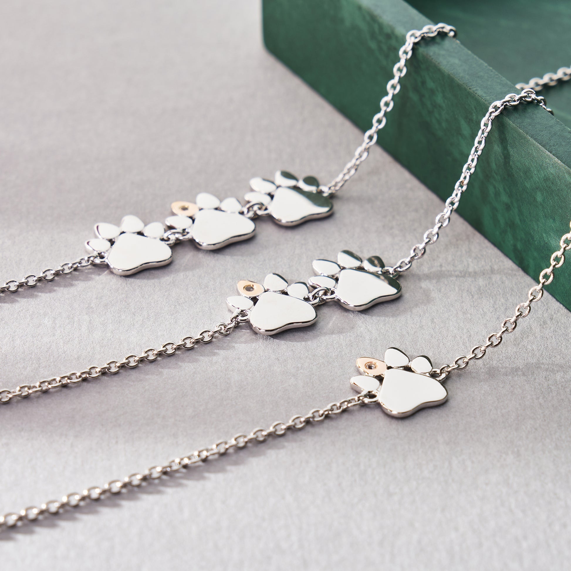 Clogau® Paw Prints Sterling Silver Single-Paw Bracelet with Topaz