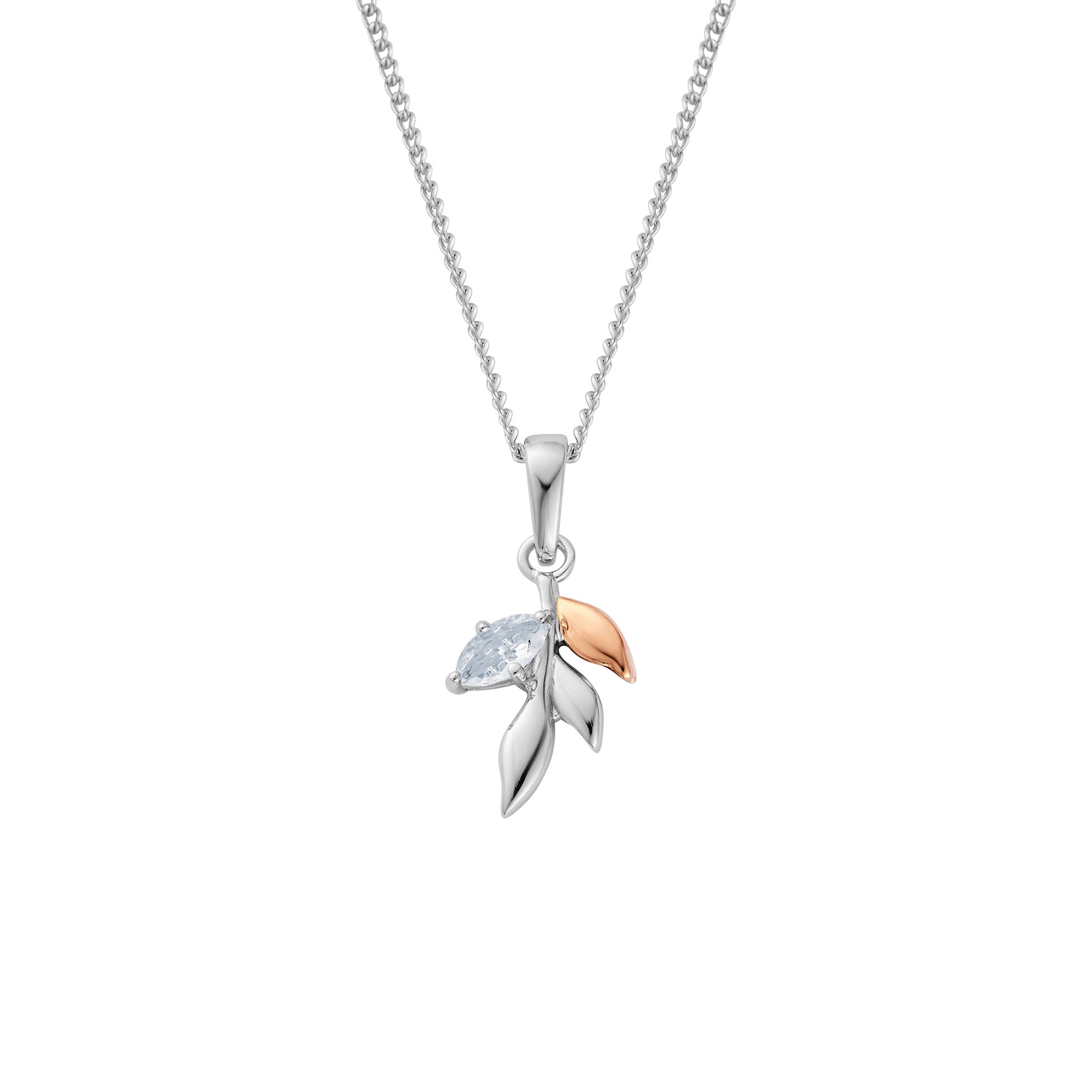 Royal Clogau® Sterling Silver Leaf Pendant with Topaz