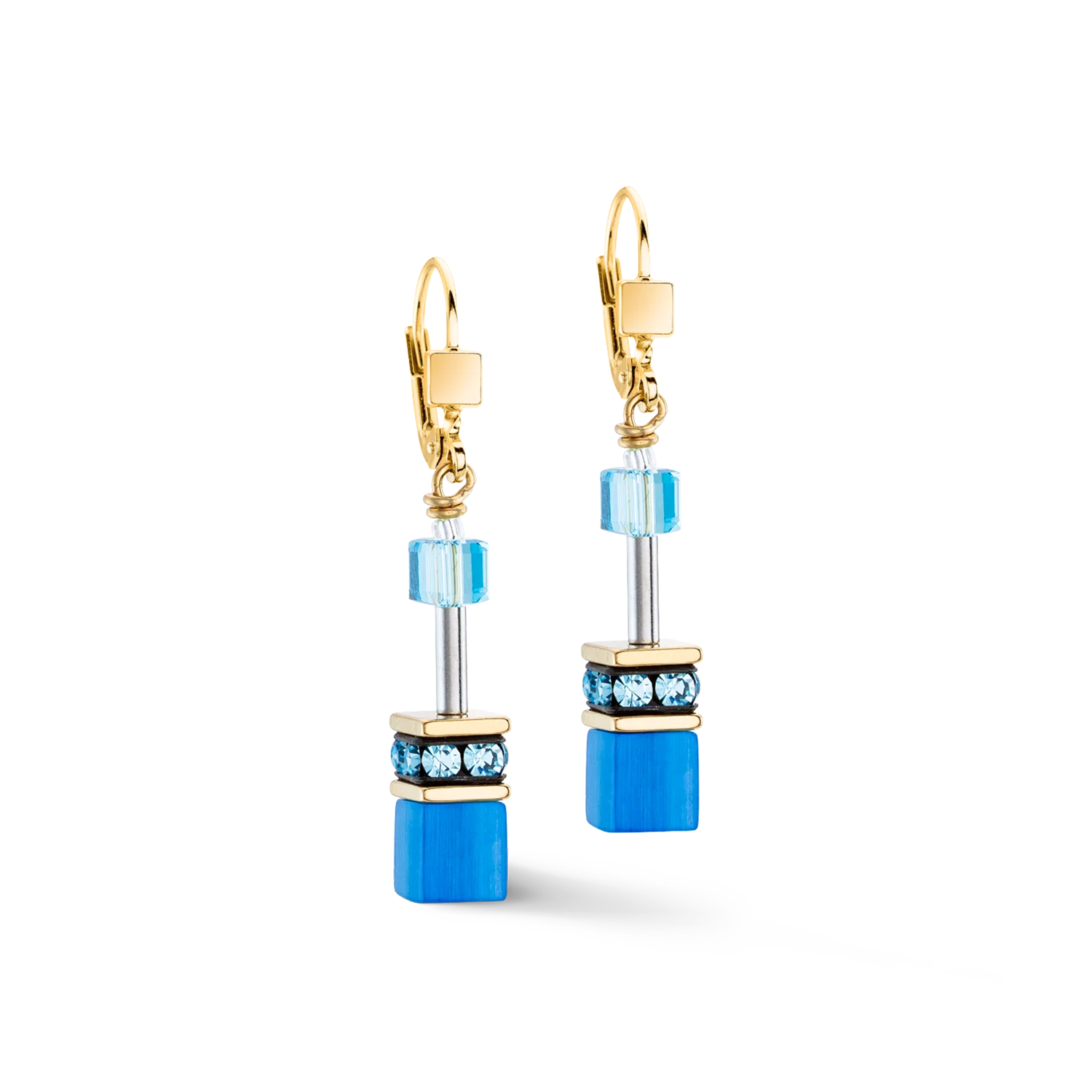 GeoCUBE Iconic Mono Gold Earrings Turquoise