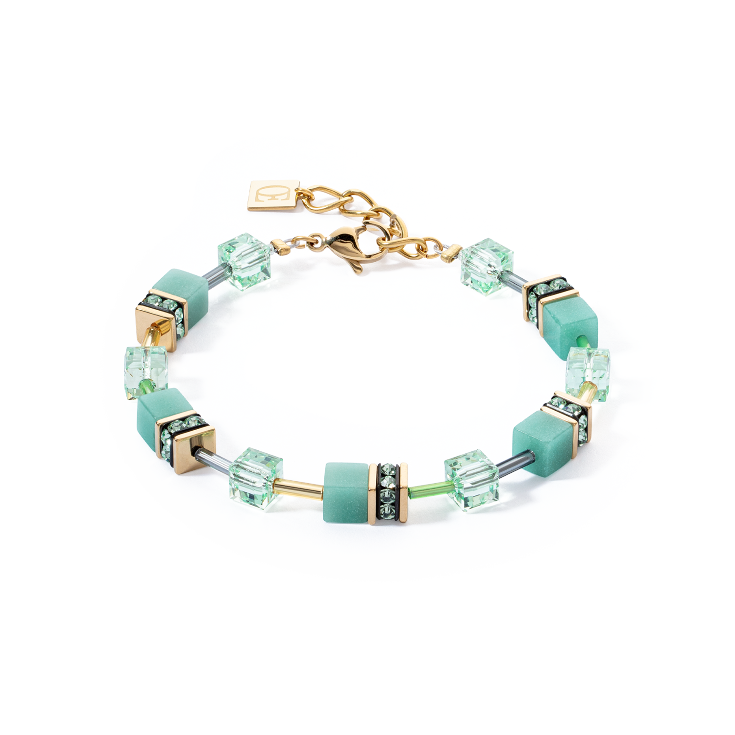 GeoCUBE Iconic Mono Gold Bracelet Green