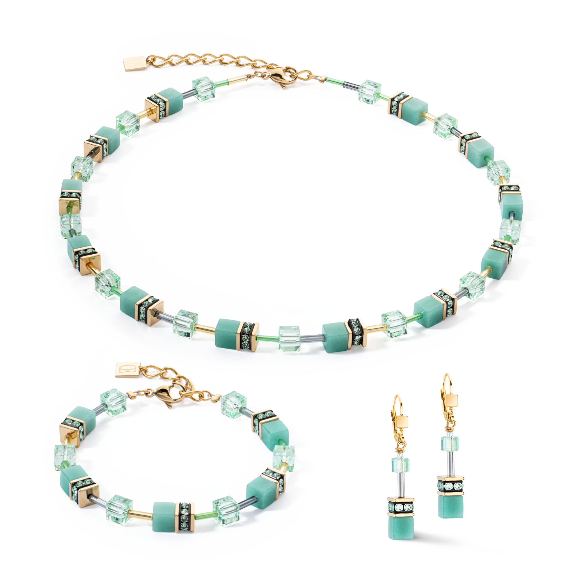 GeoCUBE Iconic Mono Gold Bracelet Green