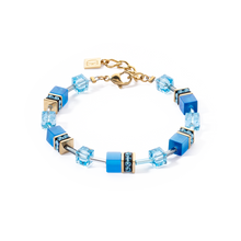 Load image into Gallery viewer, GeoCUBE Iconic Mono Gold Bracelet Turquoise
