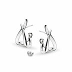 Entwine Twine Twist Semi Hoop Stud Earrings