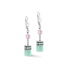 Load image into Gallery viewer, GeoCUBE® Iconic earrings Green-Pink
