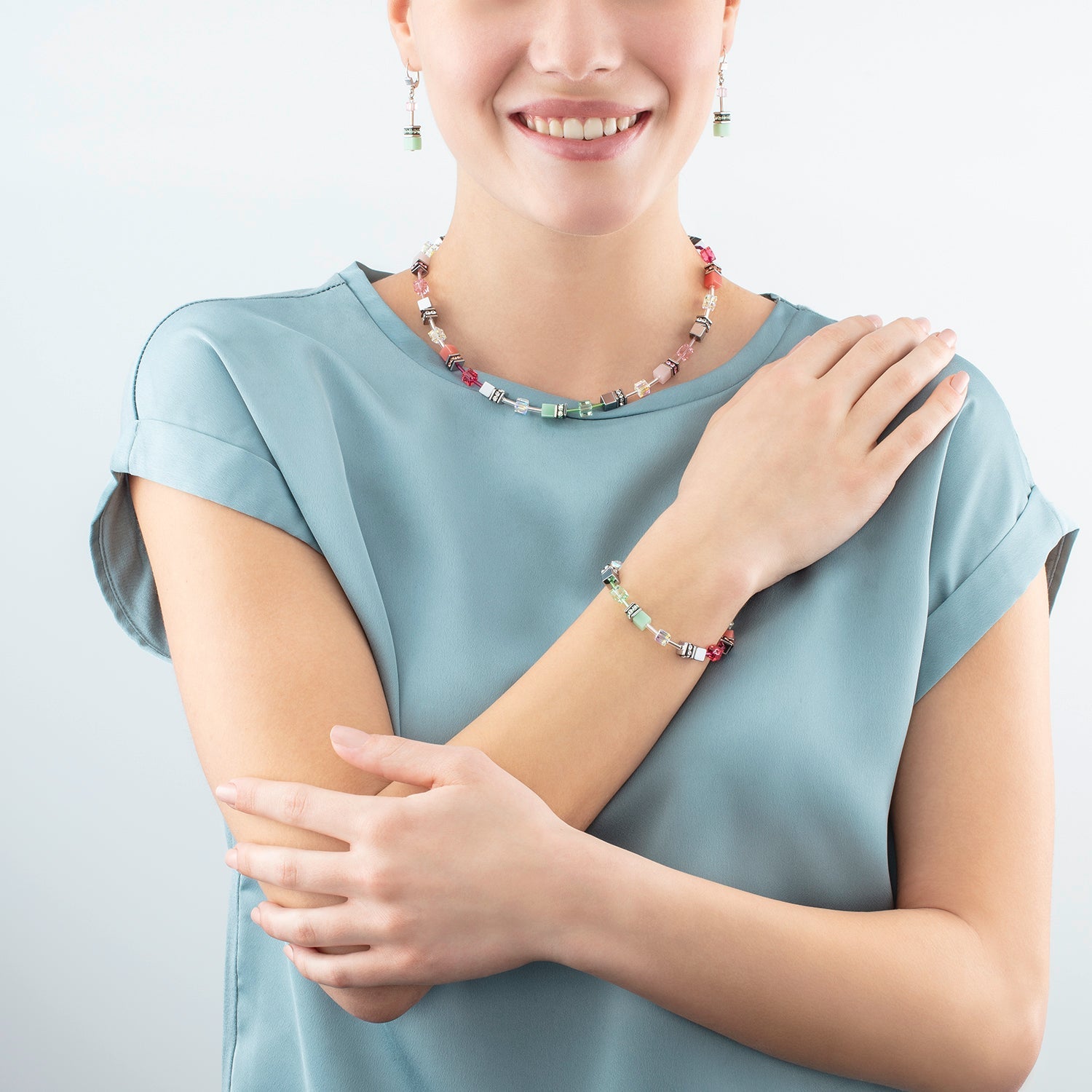 GeoCUBE Iconic Bracelet Green Pink