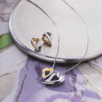 Desire Love Story Silver Small Heart Stud Earrings