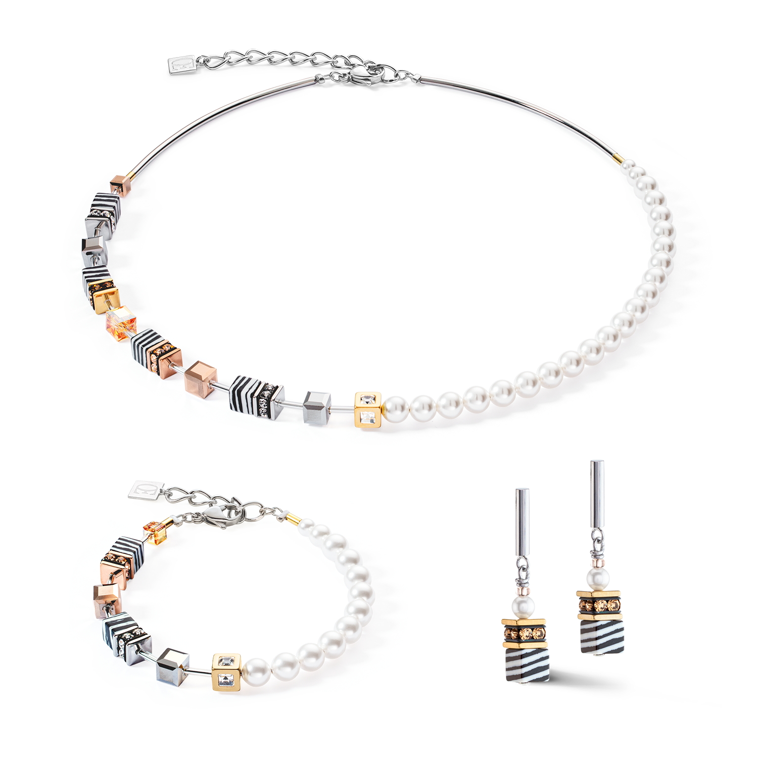 GeoCUBE® Fusion Festive earrings tricolour