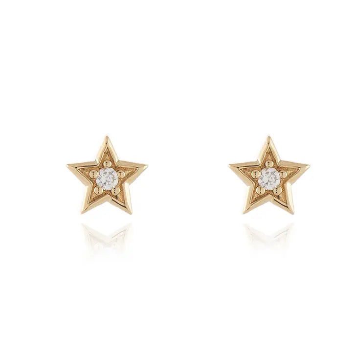 Luna Star Stud Earrings Plated in Gold