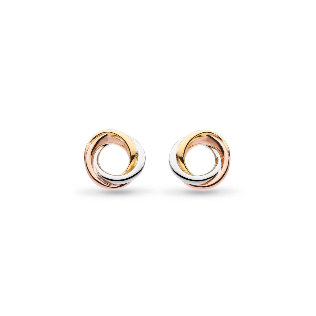 Bevel Trilogy Golds Stud Earrings