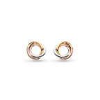 Bevel Trilogy Golds Stud Earrings