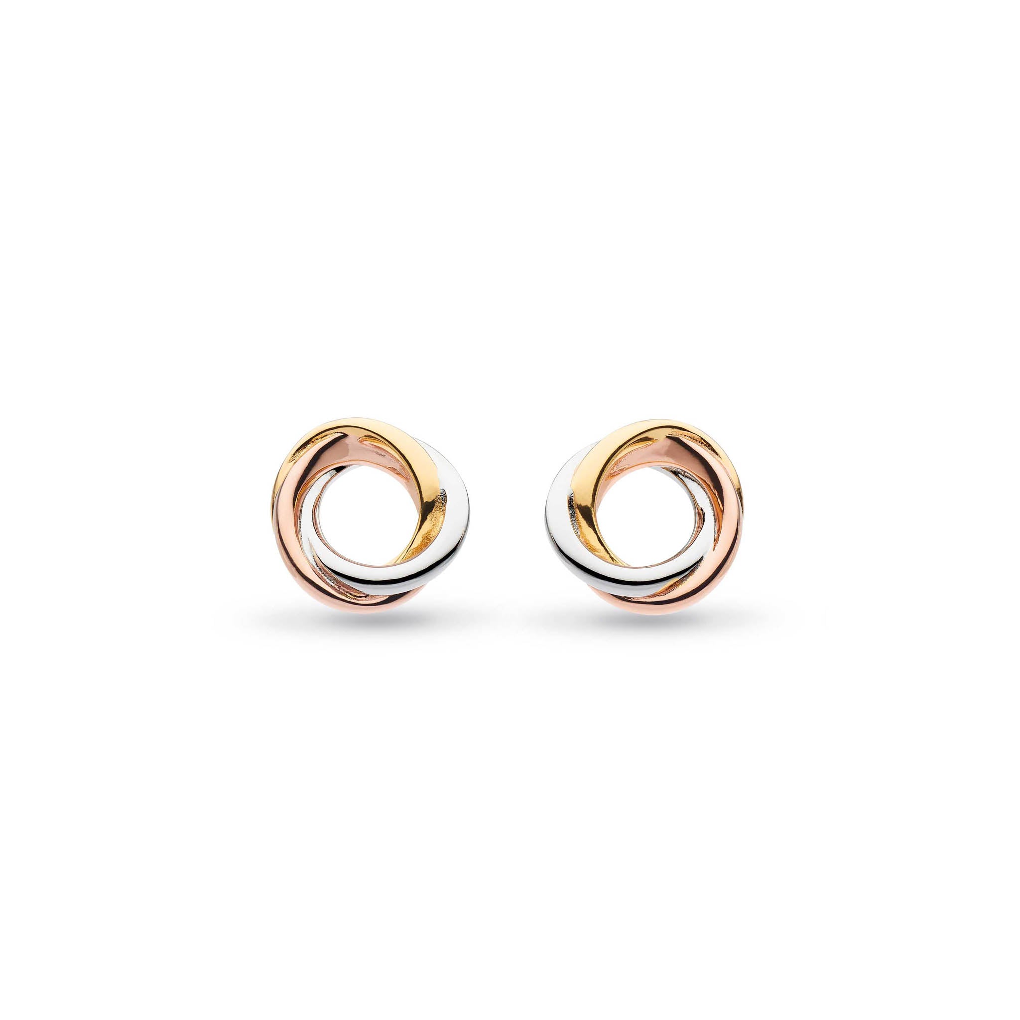 Bevel Trilogy Golds Stud Earrings