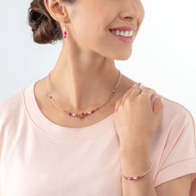 Load image into Gallery viewer, Necklace Square Stripes Gold-Magenta
