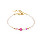 Bracelet Square Stripes gold-magenta