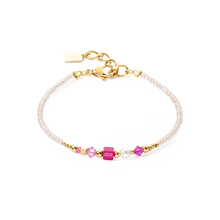 Load image into Gallery viewer, Bracelet Square Stripes gold-magenta
