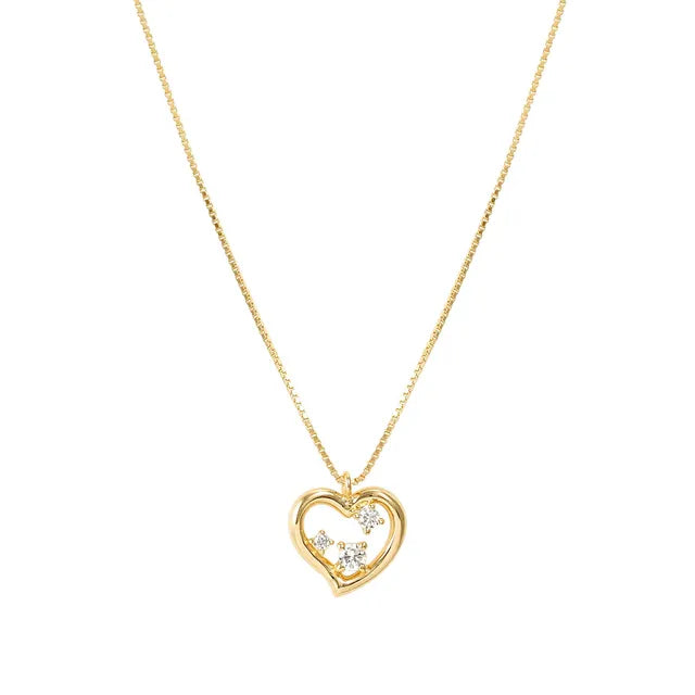 Nomination Dream Beats Gold Heart Necklace with CZ