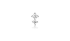 Silver Double Sparkle Barbell Single Earring