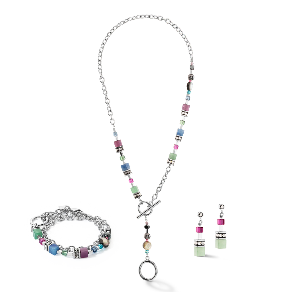 GeoCUBE® Fusion earrings Multicolour Gemstone
