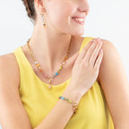 Earrings Creole Cube Fusion Charm Gold rainbow