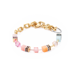 GeoCUBE Iconic Fusion Chain Bracelet Aqua Apricot