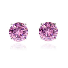 Load image into Gallery viewer, Lana with Pink Coloured 8mm Swarovski Crystal Earrings
