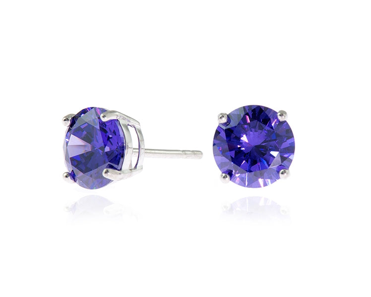 Lana with Blue Tanzanite 8mm coloured Swarovski Crystal Earrings
