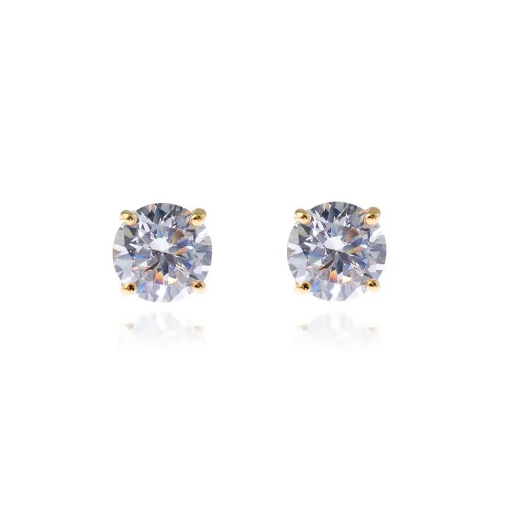 Lana Gold with Clear coloured Swarovski Crystal Earrings