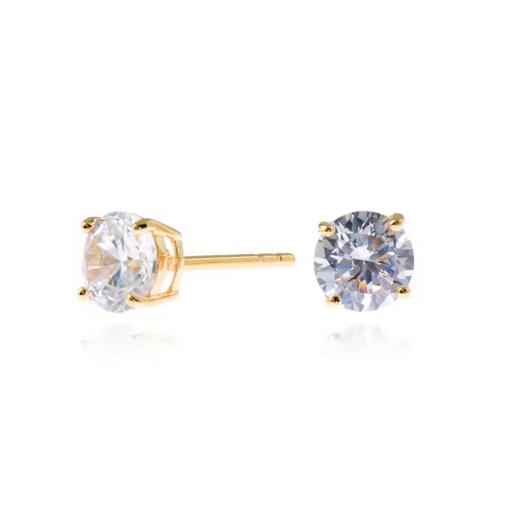 Lana Gold with Clear coloured Swarovski Crystal Earrings