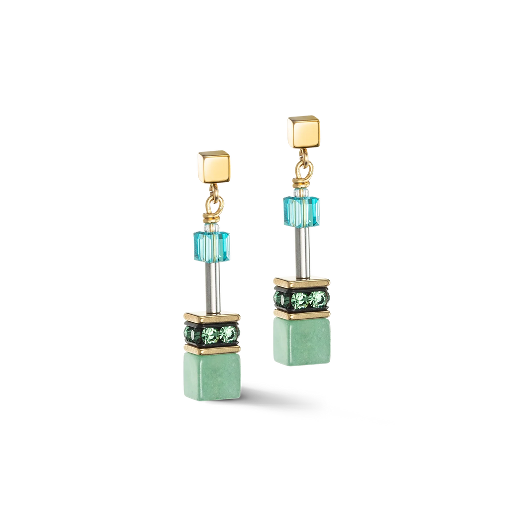 GeoCUBE¨ Green-Turquoise Earrings