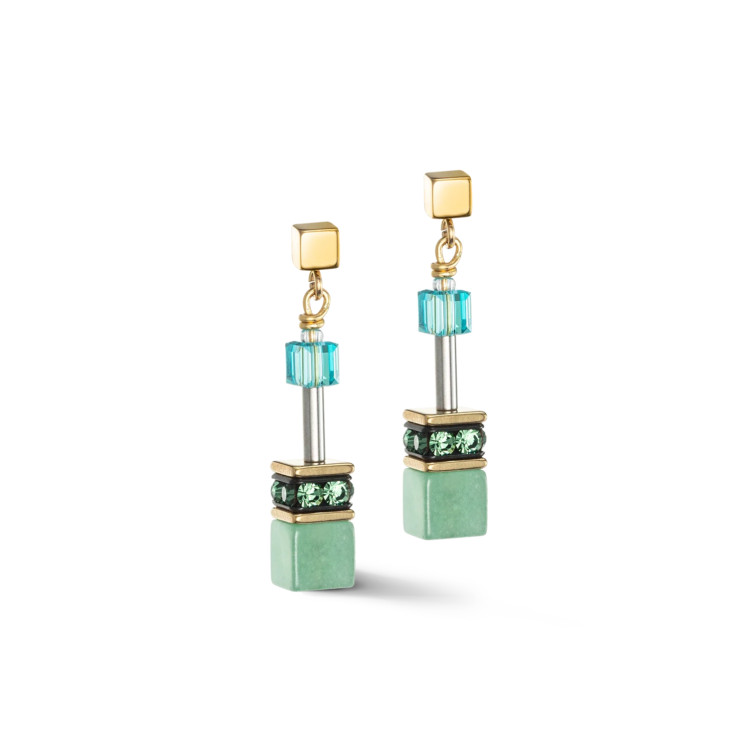 GeoCUBE¨ Green-Turquoise Earrings